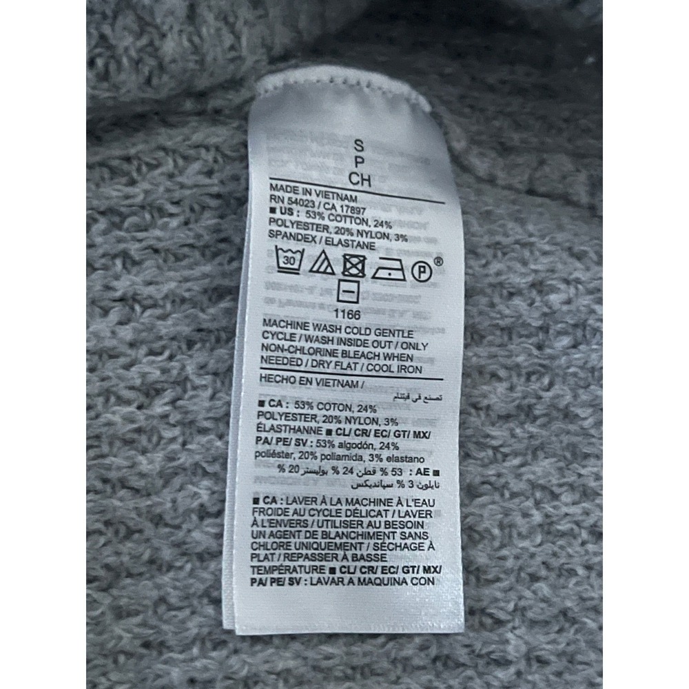 Old Navy Light Grey Cotton Heather Waffle Knit Crewneck Sweater Soft Size S/M - Picture 7 of 13